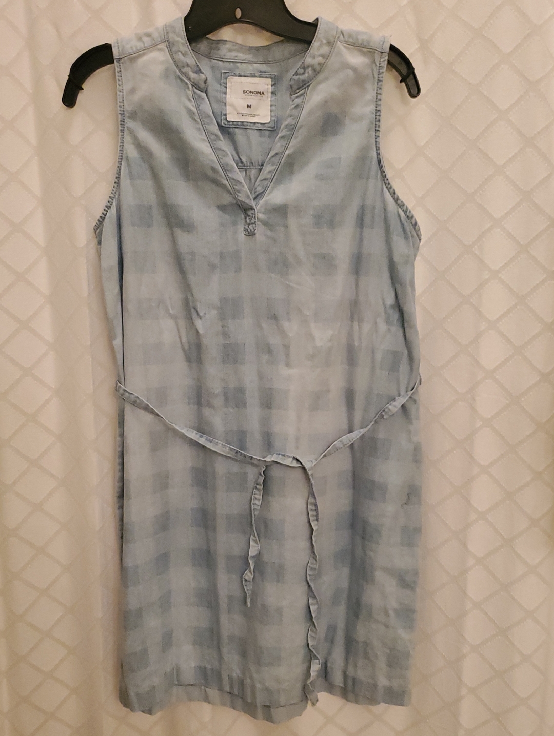 Sonoma Light Blue Sleeveless Tie-Waist Dress